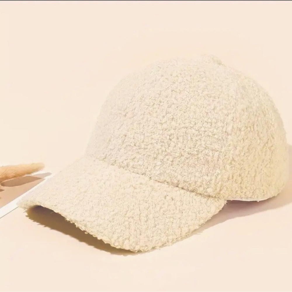 Women’s Cap,Cozy Cream Textured Women's Sherpa like, cap, Hat